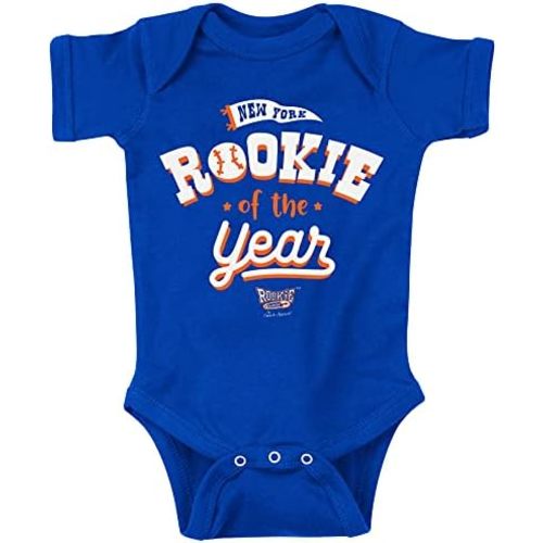 Smack Apparel New York Baseball Fans. Rookie of The Year Royal Onesie or Toddler Tee (NB-4T)