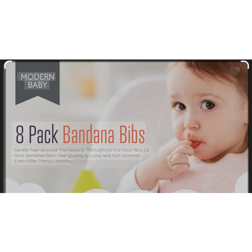 MODERN BABY 8 Pack Bandana Bibs For Girls & Boys Drooler Baby Bibs Soft Absorbent