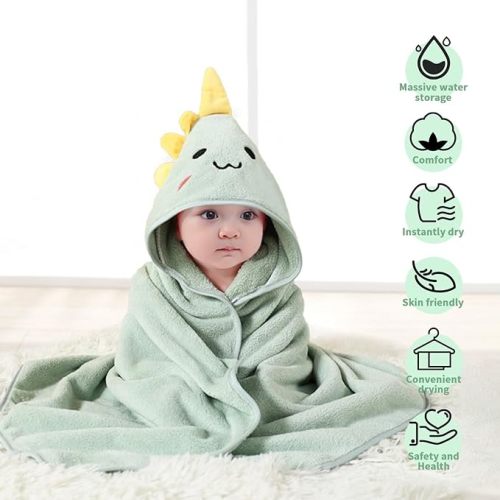 Hooded Baby Towels, 4 Packs Premium Soft Baby Bath Towels with Hood for Babies, Toddler, Infant - Ultra Absorbent, Baby Stuff Shower as Best Gifts for Boys and Girls (4Pack) - Gray,white,green,brown-4pack