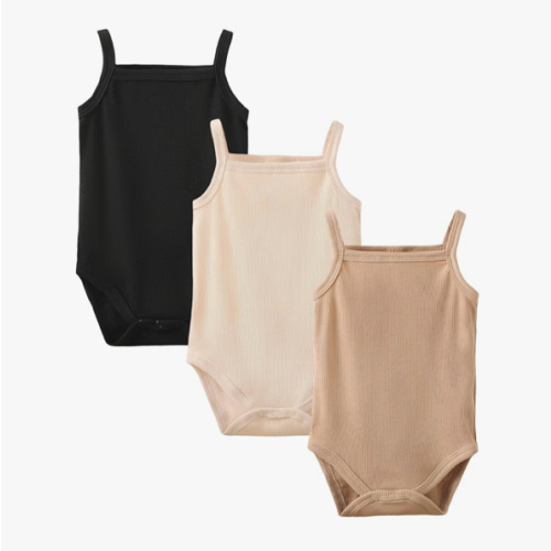 OPAWO Onsies for Baby Girls' Bodysuits 3 Pack Neutral Baby Clothes Spaghetti Strap & Long Sleeve Fall Baby Undershirt 0-2T