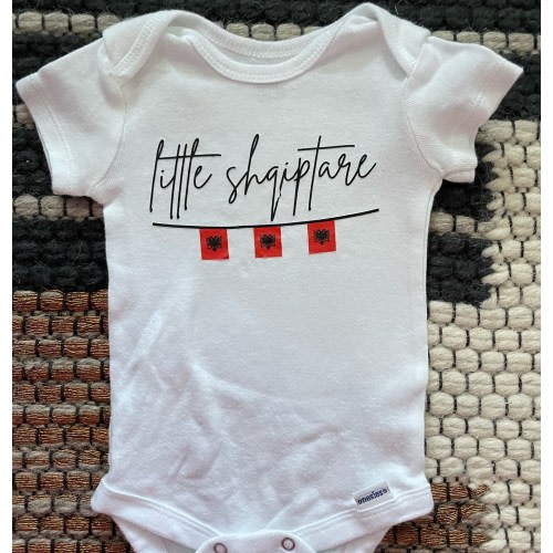 6-9 mo. Albanian Onesie, Little Shqiptare newborn onesie personalized, albanian baby, albanian pregnancy announcement, albanian baby shower gift