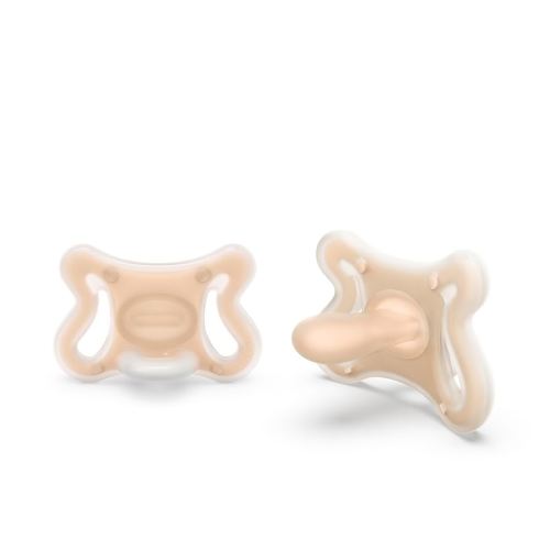Suavinex Zero Zero Silicone Baby Pacifier w/SX Pro Physiological Pacifier Nipple (0-6M), 2Pk, Light