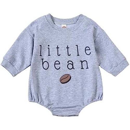 Newborn Baby Boy Girl Romper Bubble Long Sleeve Little Bean Bodysuit Ovesized Sweatshirt Infant Casual Shirts Top