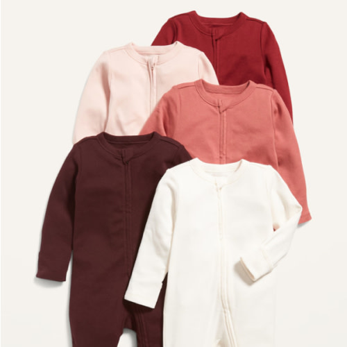 Unisex 2-Way-Zip Sleep & Play Footed One-Piece 5-Pack for Baby | Old Navy