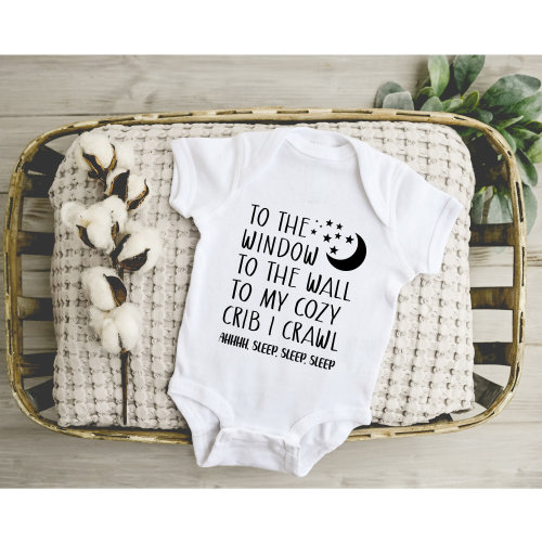 To The Window To the Wall, To My Cozy Crib I Crawl Onesie®, Baby Onesie®, Baby Bodysuit, Baby Shower Gift, Newborn Onesie®, Funny Baby