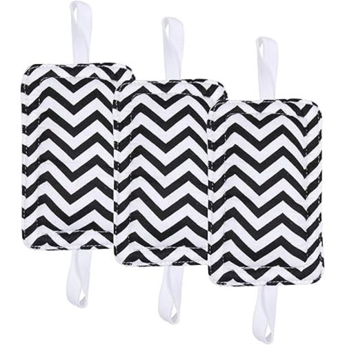 Door Silencer Door Jammer Door Closer Cushion Nursery Door Silencer Door Latch Cover 3 Pack for Noise Reducing Quiet Doors Baby Toddler Safety 3.25 x 5.5 Inch (Black Chevron)