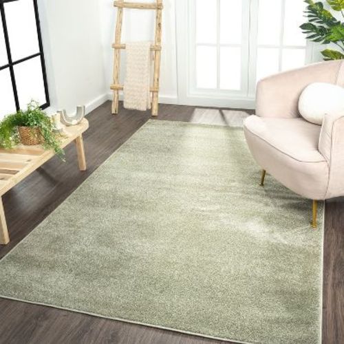 5'x8' Haze Solid Low-pile, Green - Jonathan Y