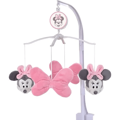 Disney Minnie Mouse Lovely Little Lady Pink Plush Bows Musical Mobile