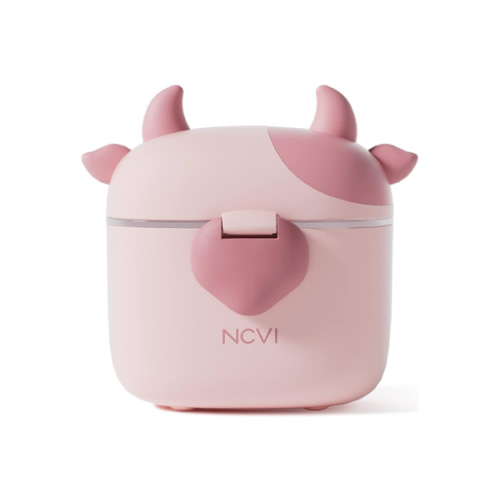 NCVI Baby Formula Dispenser On The Go, Formula Container To Go, Formula Holder for Travel, Outdoor Picnic with Baby Infant, Portable Container for Milk Powder, Snacks, Candy, Fruits (Pink)