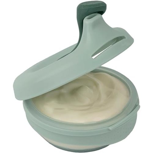 b.box NEW Fill + Feed (Sage) | Reusable Baby Food Pouch | For Toddlers & Babies 4mo+ | Silicone/Nylon Pouch, BPA Free Plastic Lid | Dishwasher & Microwave Safe | 110mL (3.7oz or ½ Cup Capacity)