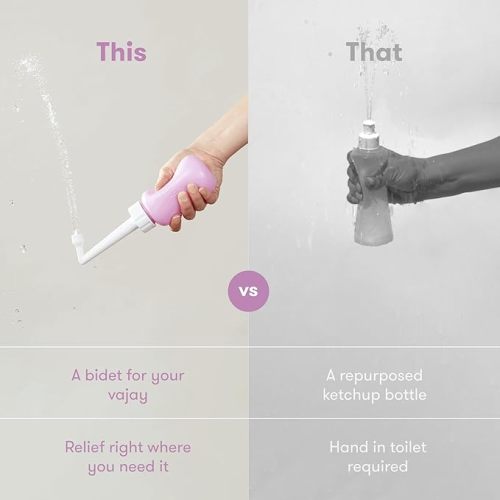 Frida Mom Upside Down Peri Bottle for Postpartum Care, Portable Bidet Perineal Cleansing and Recovery for New Mom, The Original Fridababy MomWasher - Peri Bottle, Pink