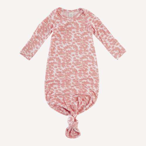 Kate Quinn | Long Sleeve Lap Neck Knotted Gown in Cherry Blossom Scatter