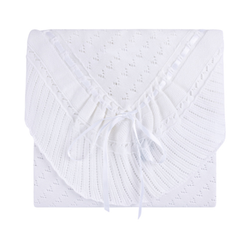 Pointelle Knit Ruffle Blanket | Feltman Brothers