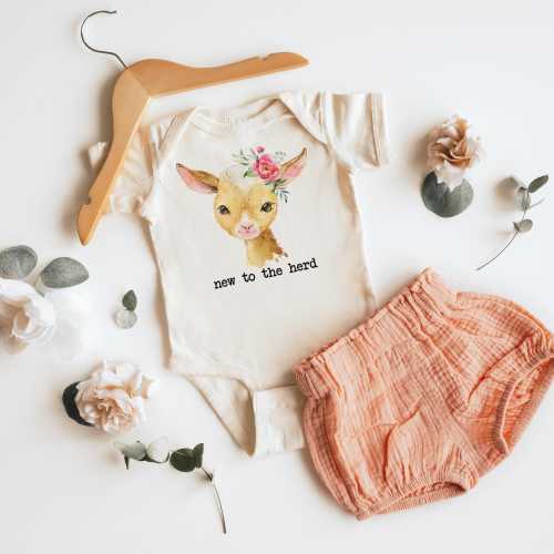 New to the Herd Goat Natural Organic Baby Bodysuit
