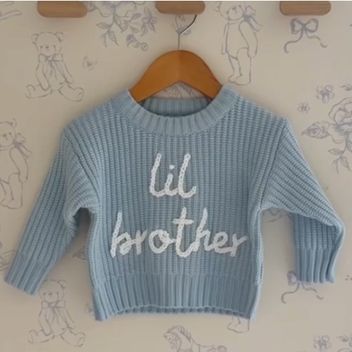 Personalized Hand embroidered Name Baby Sweater,Custome Baby Name Sweater,Pink Baby Girls Sweater With Name,Birthday Gift For Baby Girls Boy