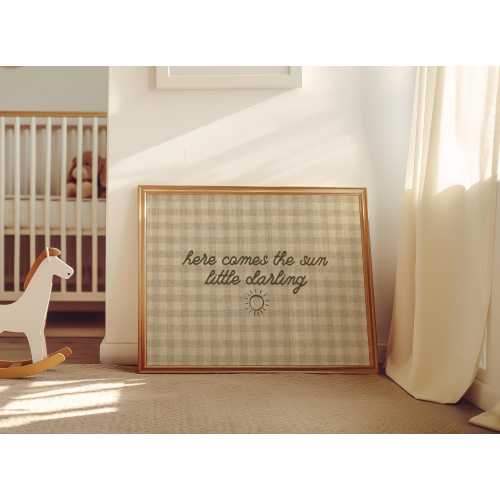 Neutral Nursery Wall Art | Baby Room Quote Printable | Plaid Digital Download for Nursery Decor
