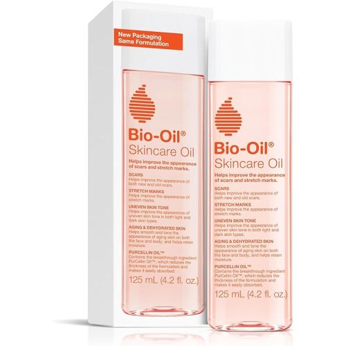 Bio-Oil Skincare Body Oil Serum for Scars and Stretch Marks, Face and Body Moisturizer with Vitamin E & A for Sensitive Dry Skin, Dermatologist Recommended, Non-Comedogenic, 4.2 Oz