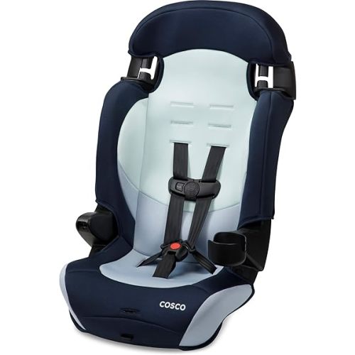 Cosco Kids Finale DX 2-in-1 Booster Car Seat, Forward Facing Toddler Car Seat (30-65 lbs) and Belt Positioning High Back Booster Seat (40-100 lbs), Rainbow