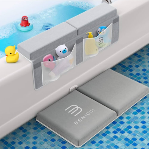 Amazon.com : Comfortable Bath Kneeler and Elbow Kneeling Rest Pad for Baby Bathing Parents - Painless Foam Mat with Toy Organizer Pockets - Quick Drying, Foldable, Non-Slip for Baby and Toddler Bathing : Baby