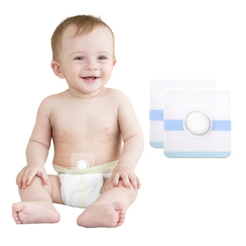 Baby Belly Navel Patches(15 Pieces), Hernia Patch,Belly Button Shaper with Waterproof Cotton Pads,Umbilical Hernia Belt Baby,Baby Belly Button wrap 8×8cm
