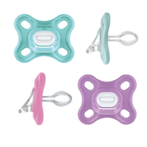 MAM Comfort Baby Pacifiers, Lightweight One-Piece Full Silicone Binky for Newborns 0-3 Months, BPA-Free Nipple, Easy to Clean Pacifier, Best for Breastfed Babies, 4 Count Binkies