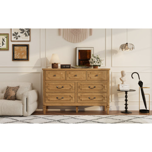 Ophelia & Co. Vintage 7-Drawer Dresser – Farmhouse Chest For Bedroom Or Living Room | Wayfair