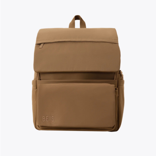 BÉIS 'The Ultimate Diaper Backpack' in Camel - Diaper Bag Backpack in Camel Brown
