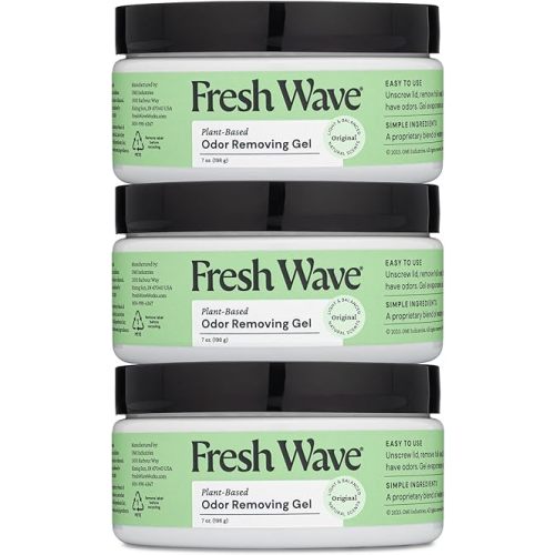 Fresh Wave Odor Removing Gel, 7 oz., Pack of 3 - Odor Absorbers for Home, Safer Odor Relief, Natural Plant-Based Odor Eliminator, Every 7 oz. lasts 15-30 Days, For Cooking, Trash & Pets