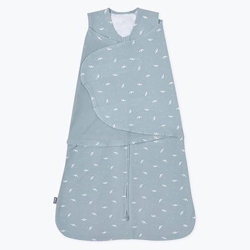 HALO 100% Cotton Sleepsack Swaddle, 3-Way Adjustable Wearable Blanket, TOG 1.5, Birds, Newborn, 0-3 Months