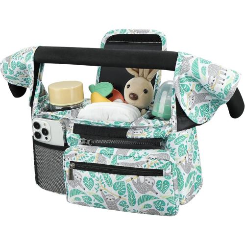 Accmor Universal Stroller Organizer with Insulated Cup Holder Detachable Phone Bag and Shoulder Strap,Stroller Bag Caddy Organizer Fits for Uppababy, Baby Jogger, Britax Strollers