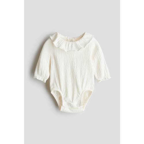 CRINKLED BODYSUIT WITH COLLAR