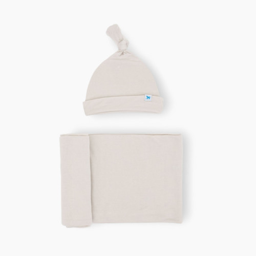 Stretch Knit Hat & Swaddle - Pebble