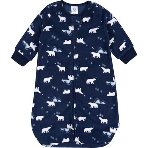 Gerber Baby Unisex Fleece Wearable Blanket, Polar Bears, 0-6 Months