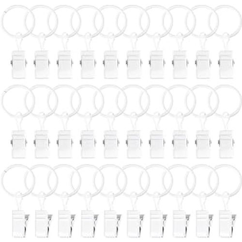POVETIRE 30 Metal Rings Hooks, Hanging Baby Headband Brackets Metal Clips - Bow Manager Clips - Baby Bibs Manager Clips - Wall Decoration for Kindergarten Newborn Girls and Boys' Rooms