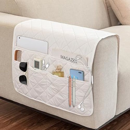 Remote Control Holder for Recliner,Non Slip Armchair Caddy,Sofa Armrest Storage Organizer for Recliner Couch With 6 Pockets for TV Remote,Cell Phone,Magazine