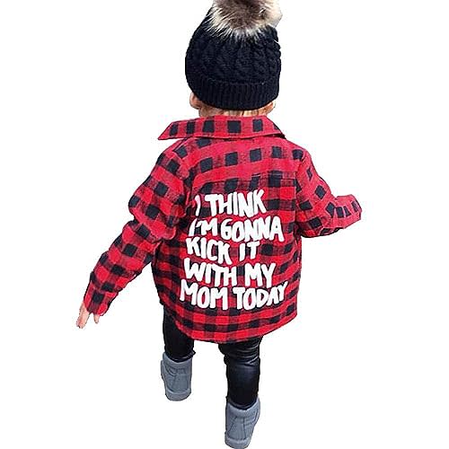 MERSARIPHY Toddler Long Sleeve Shirt Baby Boy Girl Plaid Top for Toddler Spring Winter Coat for Kid