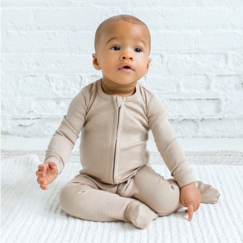 Peyton Zipper Sleeper - Newborn, Clay