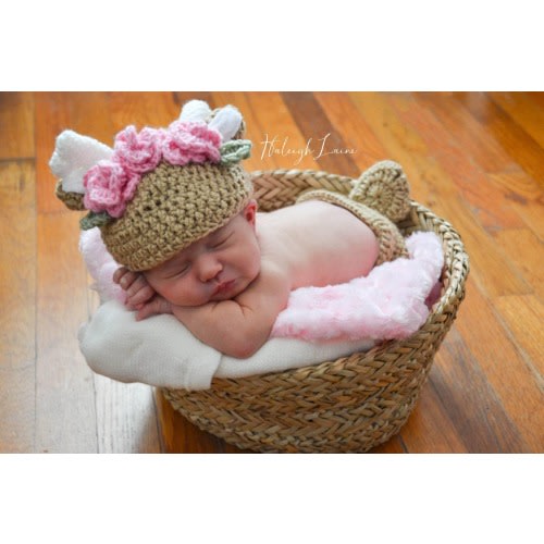 Baby Crochet Deer Woodland Outfit, Newborn Baby Girl Knit Clothes, Crochet Photoshoot Handmade Deer Doe Costume, Cake Smash, Shower Gift