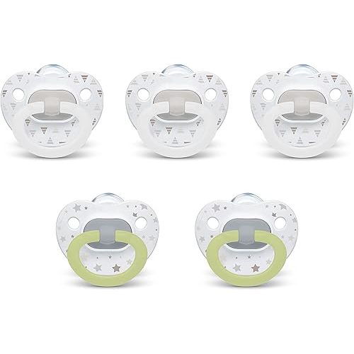 NUK Orthodontic Pacifiers, 6-18 Months, 5 Pack, Timeless Collection, Amazon Exclusive