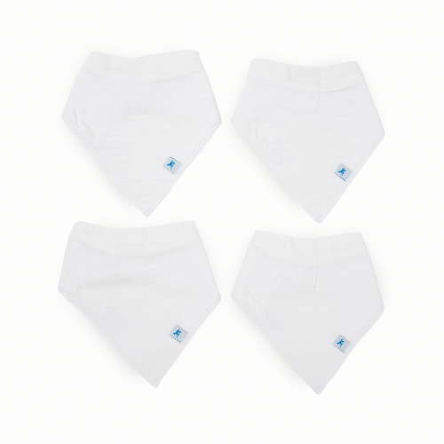 Little Unicorn Bandana Bibs for Babies, 4 Pack - White