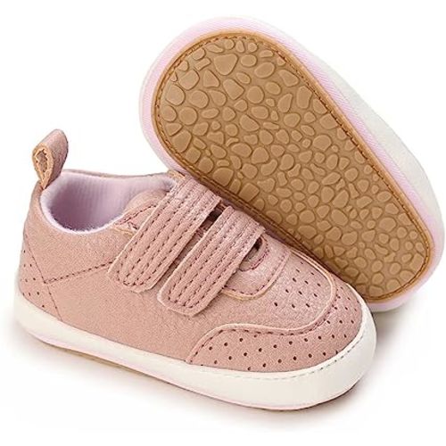 Clowora Baby Boys Girls Shoes Non-Slip Rubber Sole Sneakers Infant First Walking Toddler Crib Shoes Newborn Loafers Flats.