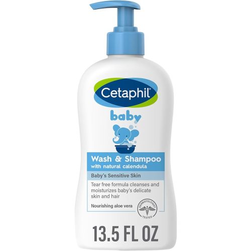 Cetaphil Baby Wash & Shampoo with Organic Calendula, Tear Free, Paraben, Colorant and Mineral Oil Free, 13.5 Fl. Oz