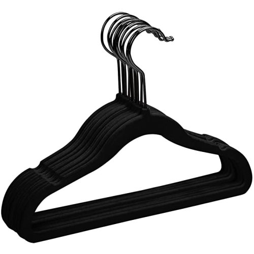MIZGI Baby Velvet Hangers (Pack of 50)(Black/Black)