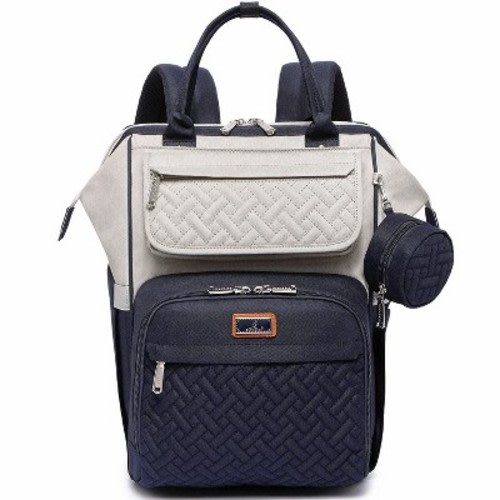 BabbleRoo Diaper Bag Backpack: Ultimate Baby Bag, Versatile Baby Diaper Bag for Modern Parents, Stone Gray & Blue, 1 pc