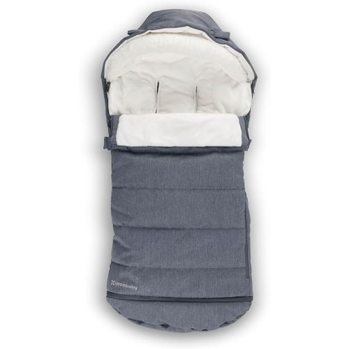 UPPAbaby CozyGanoosh 2-in-1 Seasonal Footmuff - Easily Attaches to UPPAbaby Strollers + RumbleSeat – Versatile, Ultra-Plush Zip-Out Liner for Cold Weather - Julian (Dusty Blue)