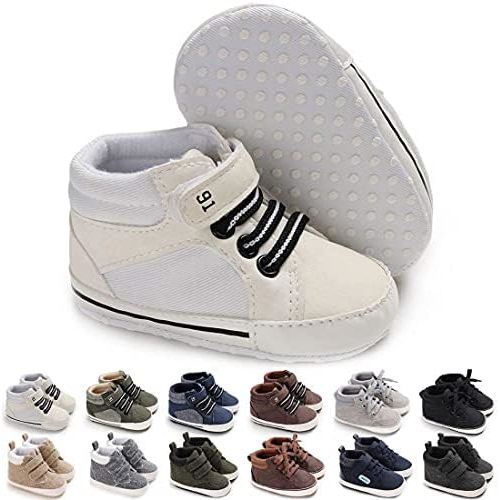 CENCIRILY Baby Boys Girls High Top Sneakers Soft Soles Anti Skid Infant Ankle Shoes Toddler Prewalker First Walking Crib Shoes