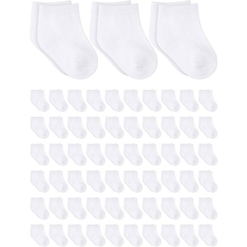 Jecery 60 Pairs Baby Socks Infant Socks Bulk for Newborn Baby Boys Girls Kids Toddler Unisex Low Cut Anklets Pure Cotton