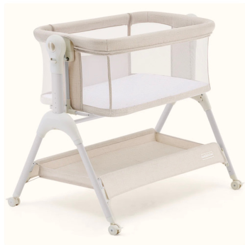 HARPPA Cuddly Sway | 3-in-1 Rocking Baby Bassinet & Bedside Sleeper with Anti-Reflux Mattress for Newborns | Attaches to Bed, Adjustable Height, Tool-Free Setup, Portable Wheels, CPSC Certified, Gentle Rocking Motion | Ideal for Infants, Safe Co-Sleeping