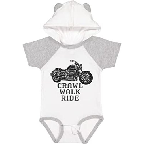 inktastic Crawl Walk Ride Motorcycle Baby Bodysuit