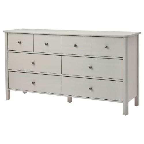 STOREMOLLA 8-drawer dresser - light grey-beige stained 67 3/8x19 5/8x35 7/8 "